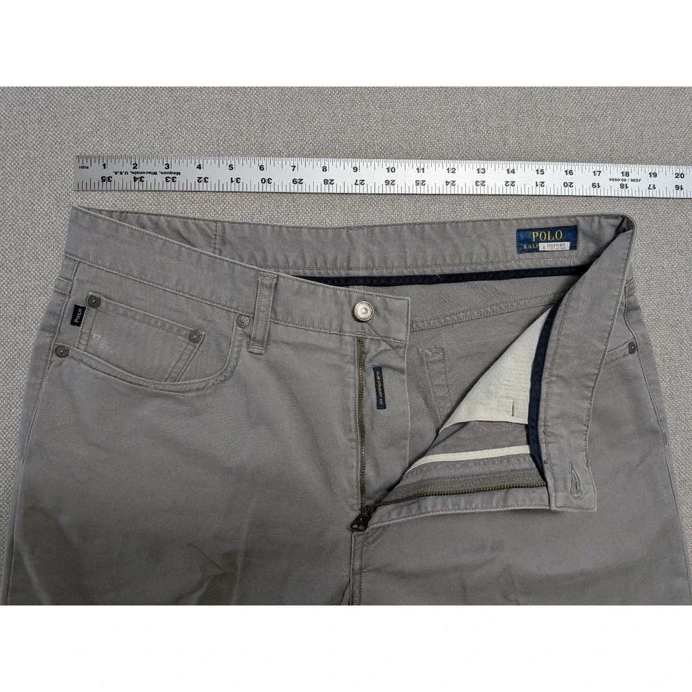 Polo Ralph Lauren Men's Gray 34x30 Slim Straight Fit Stretch Chino Pants